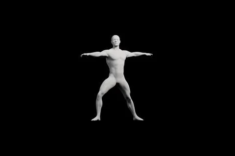 Mannequin T-pose in black studio 스톡 일러스트