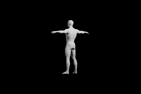 Mannequin T-pose front three-quarter view Stock Illustration