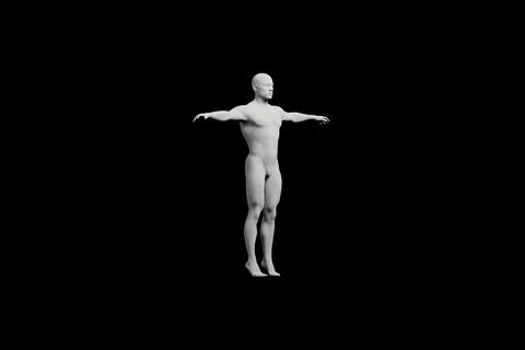 Mannequin T-pose front three-quarter view Stock Illustration