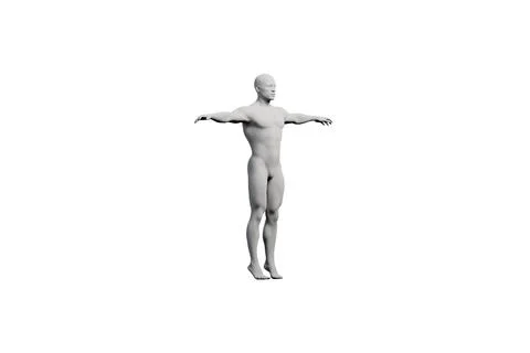 Mannequin T-pose front three-quarter view Stock Illustration