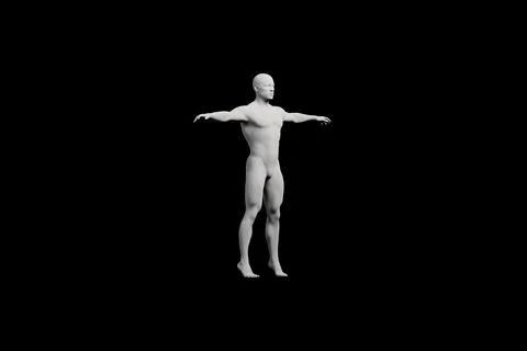 Mannequin T-pose front three-quarter view Stock Illustration