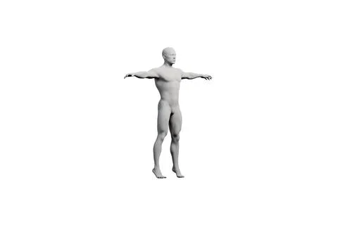 Mannequin T-pose front three-quarter view Stock Illustration