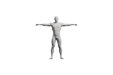 Mannequin T-pose front view black background Stock Illustration