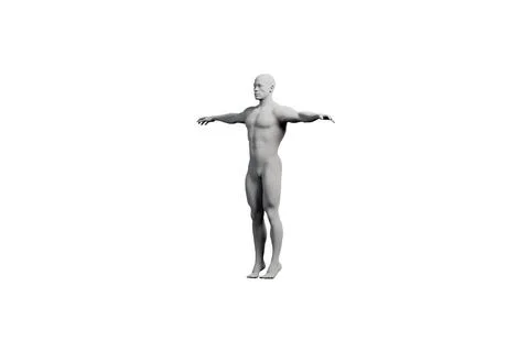 Mannequin T-pose front view black studio Stock Illustration