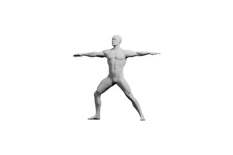 Mannequin T-pose front view white background Stock Illustration