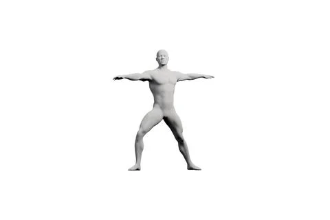 Mannequin T-pose in white studio Stock Illustration