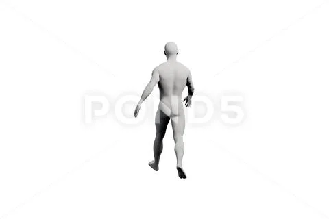 Mannequin walking back view studio Illustrazione stock