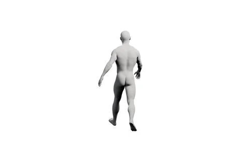 Mannequin walking back view studio Stock Illustration