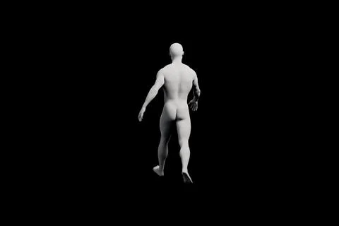 Mannequin walking back view studio Stock Illustration