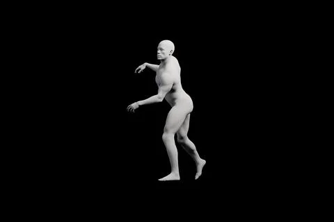 Mannequin walking in black studio Stock Illustration