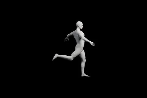 Mannequin walking in black studio Stock Illustration