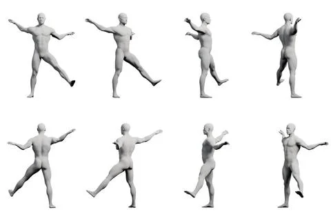 Mannequin walking grid Stock Illustration