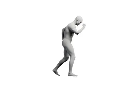 Mannequin walking side view black studio Stock Illustration