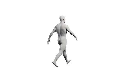 Mannequin walking side view studio lighting Stock Illustration