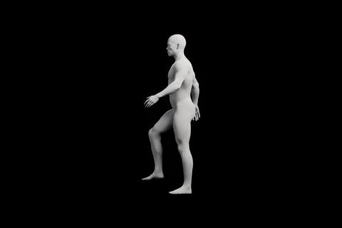 Mannequin walking side view studio Stock Illustration