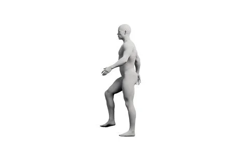 Mannequin walking side view studio Stock Illustration