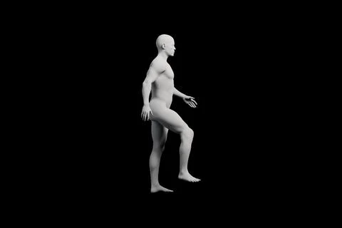 Mannequin walking side view studio lighting Stock Illustration