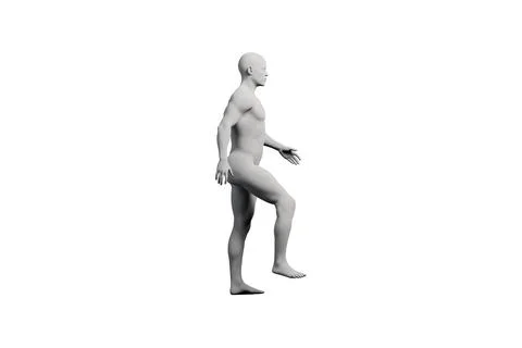 Mannequin walking side view studio lighting Stock Illustration