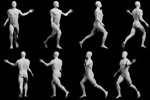 Mannequin walking in studio Stock Illustration