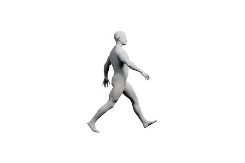 Mannequin walking in white studio Stock Illustration