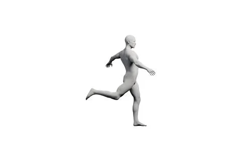 Mannequin walking in white studio Stock Illustration