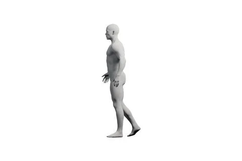 Mannequin walking in white studio Stock Illustration