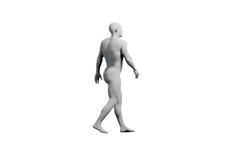 Mannequin walking in white studio Stock Illustration