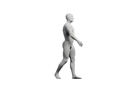 Mannequin walking in white studio Stock Illustration