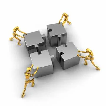 Mannequins Teamwork Stock Illustration