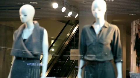 Mannequins without face in a store Stock Footage 45043150