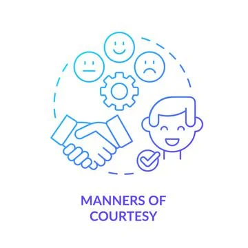 Manners of courtesy blue gradient concept icon Stock Illustration
