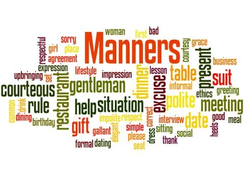 Manners word cloud concept Stock Illustration