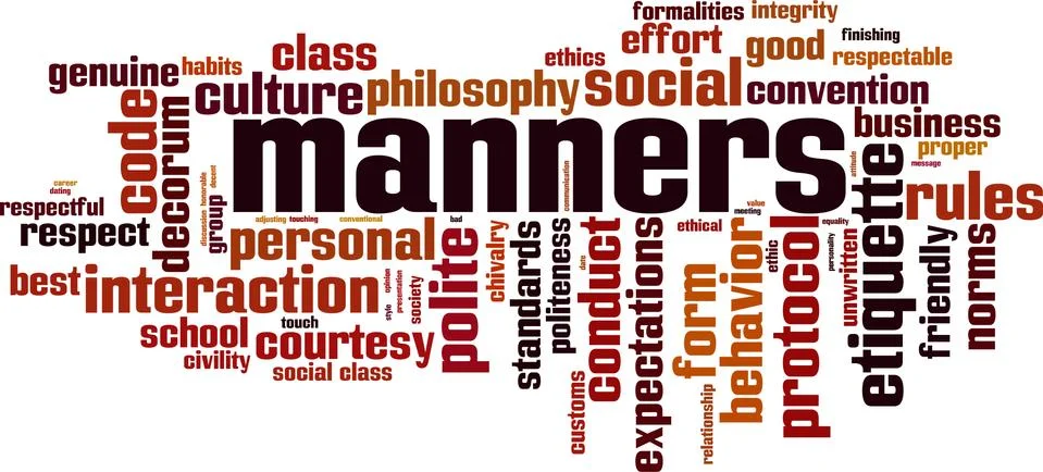 Manners word cloud 스톡 일러스트