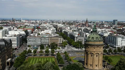Mannheim city center Germany Stock Footage 200844717