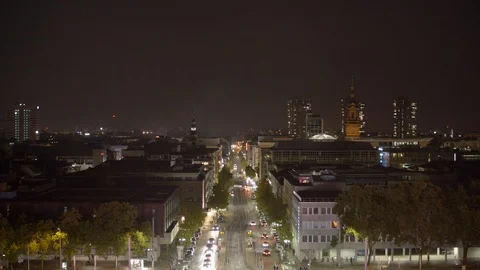Mannheim at Night / Timelapse Video stock 124587710
