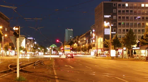 Mannheim by Night, traffic time lapse 05 Video stock 25726490