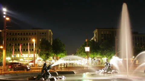 Mannheim by Night, traffic time lapse 03 Stock Footage 25731232