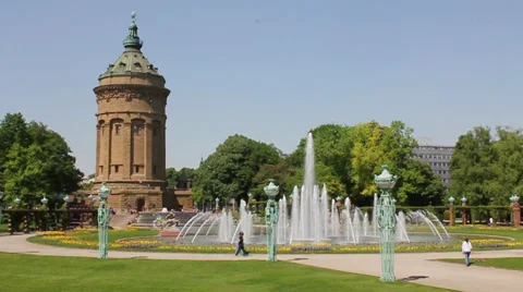 Mannheim Wasserturm - Spring Vídeos de archivo 36118183