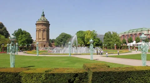 Mannheim Wasserturm - Spring Vídeos de archivo 36118215