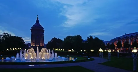 Mannheim - Wasserturm - Time Lapse Stock Footage 63141116
