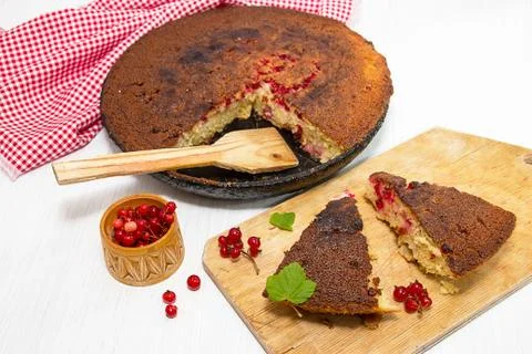 Mannik with red currants Stock Photos