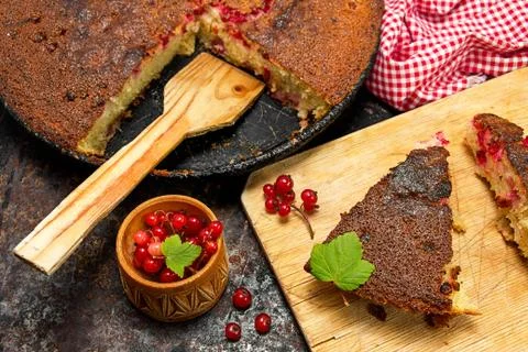 Mannik with red currants Stock Photos