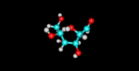 Mannose molecular structure isolated on black Stock Illustration