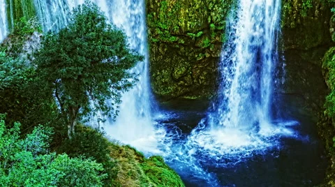 Manojlovac waterfall close-up Stock Footage 45822152