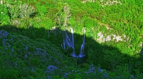Manojlovac waterfall Krka river Stock Footage 45821651