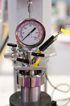 Manometer and high pressure processing equipment Stock Photos
