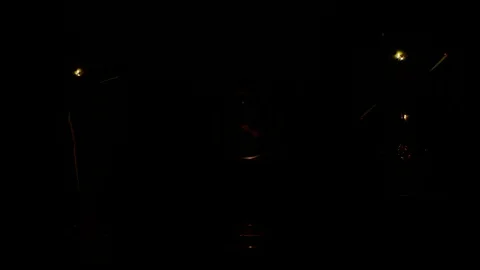 Manometer between two decorative filament light bulbs is on and slowly fades out Stock Footage 127886430