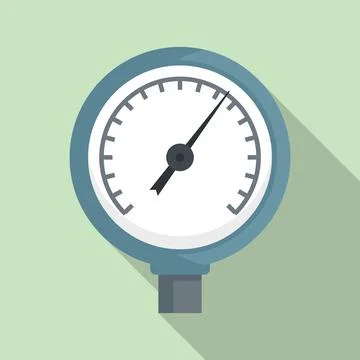 Manometer device icon flat . Gas gauge Stock Illustration