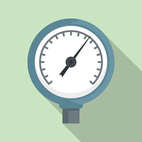 Manometer device icon flat vector. Gas gauge Stock Illustration