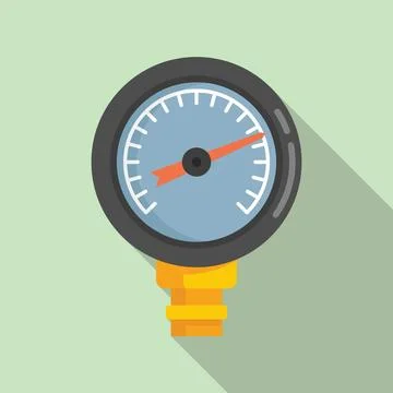 Manometer icon flat . Gas pressure Stock Illustration